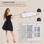 Buffet Bahut de 35,4'' de Large avec Porte en Verre et Tiroir, Armoire de Rangement Réglable pour Salle à Manger, Cuisine ou Salon