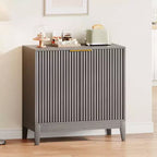 Buffet de salle à manger cannelé de 80 cm, petit buffet de bar à café moderne avec étagères réglables, console d'entrée, meuble bas de rangement