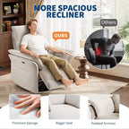 Fauteuil inclinable électrique avec port USB, fauteuil à bascule pivotant à 270° avec assise large et tissu chenille, pour salon ou chambre de bébé