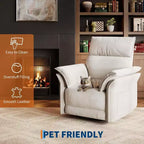 Fauteuil inclinable électrique avec port USB, fauteuil à bascule pivotant à 270° avec assise large et tissu chenille, pour salon ou chambre de bébé