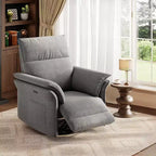 Power Recliner Chair with USB Port, 270 Swivel Glider Rocker with Wide Seat and Chenille Fabric, for Living Room or Nursery