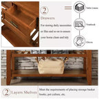 TUYOHW 42 Table Console en Bois avec 2 Tiroirs et Étagères Ouvertes, Buffet D'Entrée Rustique avec Poignées en Fer pour Cuisine, Salon, Entrée, Couloir