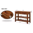 TUYOHW 42 Table Console en Bois avec 2 Tiroirs et Étagères Ouvertes, Buffet D'Entrée Rustique avec Poignées en Fer pour Cuisine, Salon, Entrée, Couloir