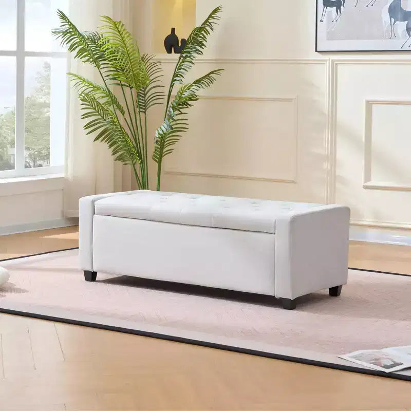 Banc de rangement gigogne capitonné Okak Modern, banc à chaussures rembourré pour chambre à coucher, couloir