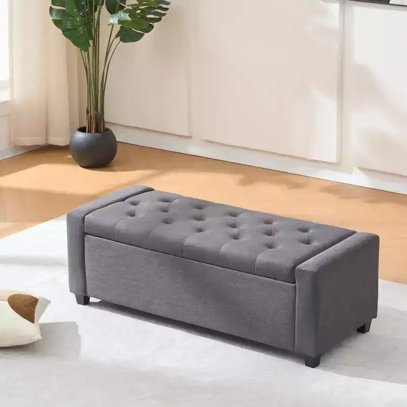 Banc de rangement gigogne capitonné Okak Modern, banc à chaussures rembourré pour chambre à coucher, couloir