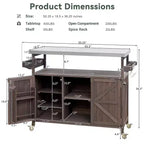 Chariot de barbecue portable avec rangement, table de préparation de barbecue en PEHD étanche avec plateau en acier inoxydable 304, utilisation par tous les temps, chariot de camping avec roues