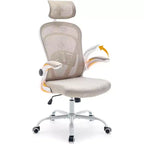 Ergonomic Office Chair, Computer Desk Chair Comfy with Flip-Up Armrests,Comfortable Lumbar Support Gaming Chairs for Bedroom,Study,Student,Wide Seat