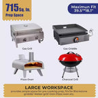 Gril et table de préparation pliables portables avec roulettes, support de barbecue en acier inoxydable pour le camping, les pique-niques et la cuisine en plein air, chariot de salle à manger roulant