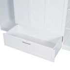 Lit escamotable double Clihome avec étagères de chevet et armoire