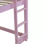 Bellemave Lit Superposé Jumeau sur Jumeau de type Maison avec Échelle et Barrières de Sécurité, Cadre de Lit Superposé en Bois d'Hévéa pour Enfants