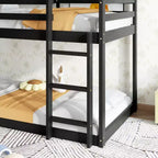 Bellemave Lit Superposé Jumeau sur Jumeau de type Maison avec Échelle et Barrières de Sécurité, Cadre de Lit Superposé en Bois d'Hévéa pour Enfants