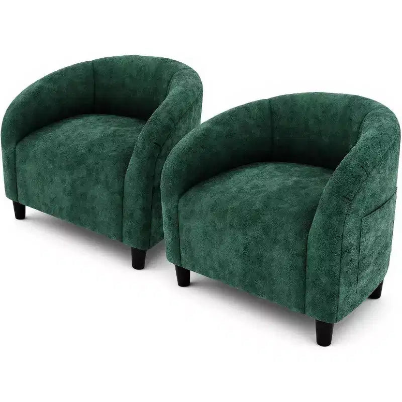 Fauteuils d'appoint (lot de 2) - Fauteuils club confortables, fauteuils baquet rembourrés avec accoudoirs et pieds solides pour salon, chambre, bureau, salle d'attente
