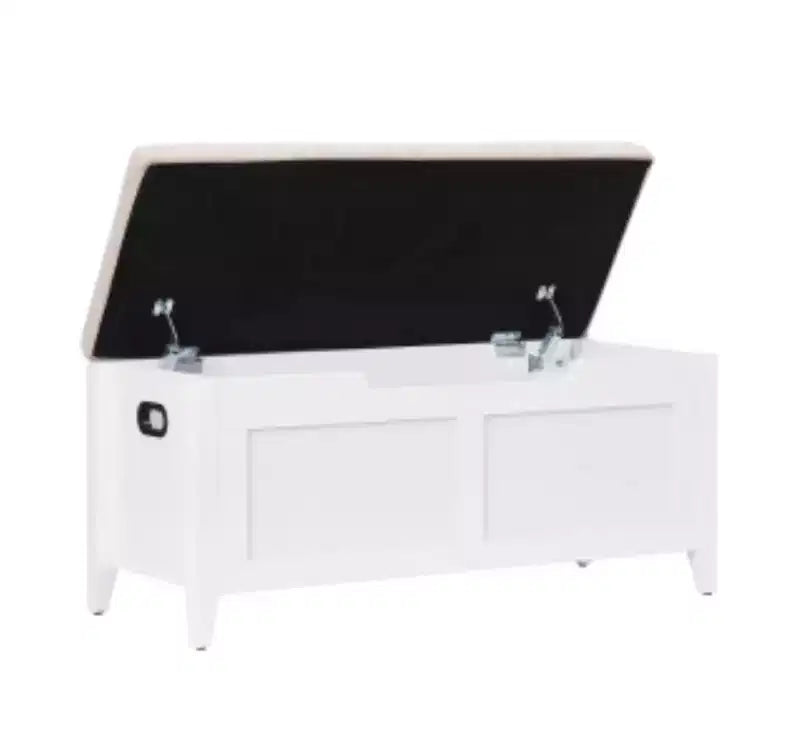 Solid Wood Storage Chest Ottoman with Wooden Legs