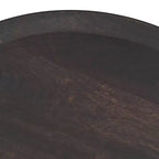 MAYEERTY Table d'appoint élégante en bois de manguier de style bohème, table basse à plateau incurvé avec rebords et tons terreux pour le salon