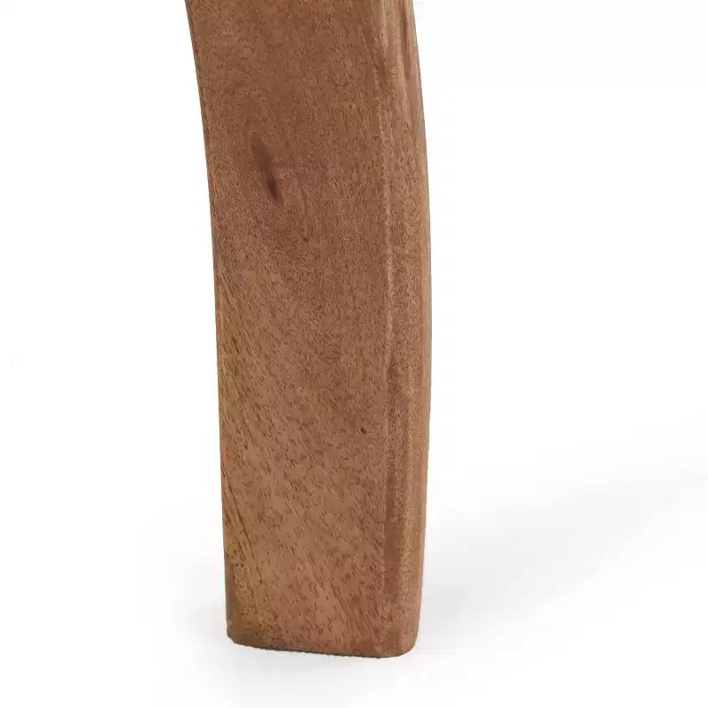 MAYEERTY Table d'appoint élégante en bois de manguier de style bohème, table basse à plateau incurvé avec rebords et tons terreux pour le salon