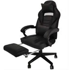 Chaise de jeu Grande Taille avec Repose-pieds, Fauteuil de Bureau Ergonomique Inclinable à Dossier Haut pour Adultes 56P x 68,5L x 127H cm