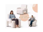 Fauteuil d'appoint surdimensionné Bestier en tissu chenille de qualité supérieure, avec larges accoudoirs, confort ergonomique et cadre en bois massif