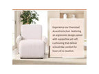 Fauteuil d'appoint surdimensionné Bestier en tissu chenille de qualité supérieure, avec larges accoudoirs, confort ergonomique et cadre en bois massif
