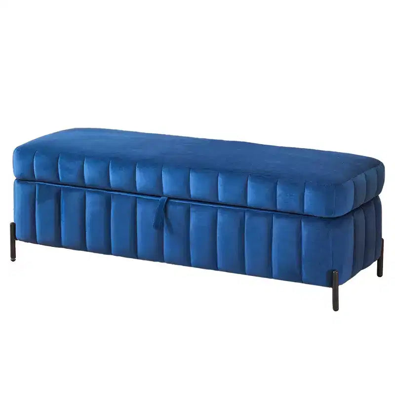 TUYOHW Banc de rangement moderne avec tabouret de coiffeuse capitonné en velours et pieds en métal, banc de bout de lit pour salon, chambre, entrée