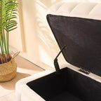 TUYOHW Banc de rangement moderne avec tabouret de coiffeuse capitonné en velours et pieds en métal, banc de bout de lit pour salon, chambre, entrée