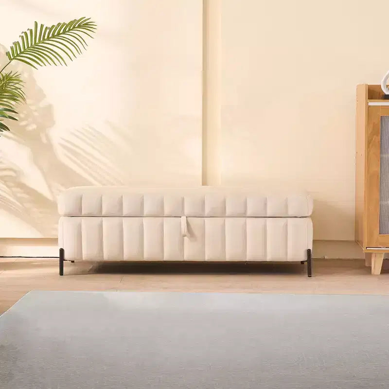 TUYOHW Banc de rangement moderne avec tabouret de coiffeuse capitonné en velours et pieds en métal, banc de bout de lit pour salon, chambre, entrée