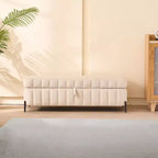 TUYOHW Banc de rangement moderne avec tabouret de coiffeuse capitonné en velours et pieds en métal, banc de bout de lit pour salon, chambre, entrée