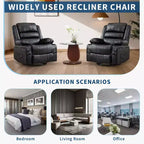 Fauteuil inclinable pivotant à 360° pour adultes, canapé-planeur manuel à bascule avec 3 positions, 2 porte-gobelets, 4 poches pour salon, chambre à coucher