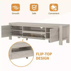 Meuble TV de 55 po avec portes et armoire, meuble de divertissement style rustique, support de divertissement pour téléviseurs jusqu'à 60 po, console TV pour salon, chambre à coucher