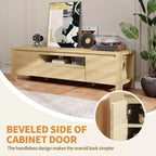 Meuble TV de 55 po avec portes et armoire, meuble de divertissement style rustique, support de divertissement pour téléviseurs jusqu'à 60 po, console TV pour salon, chambre à coucher