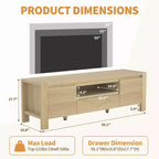 Meuble TV de 55 po avec portes et armoire, meuble de divertissement style rustique, support de divertissement pour téléviseurs jusqu'à 60 po, console TV pour salon, chambre à coucher