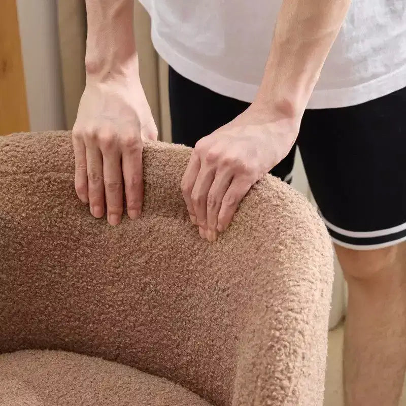 Chaise pivotante Karl Home Teddy pour bureau à roulettes réglable avec soutien pour le salon, blanche