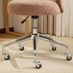 Chaise pivotante Karl Home Teddy pour bureau à roulettes réglable avec soutien pour le salon, blanche