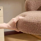 Chaise pivotante Karl Home Teddy pour bureau à roulettes réglable avec soutien pour le salon, blanche