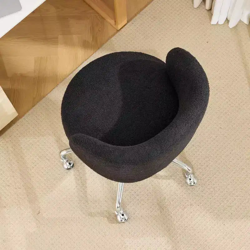Chaise pivotante Karl Home Teddy pour bureau à roulettes réglable avec soutien pour le salon, blanche