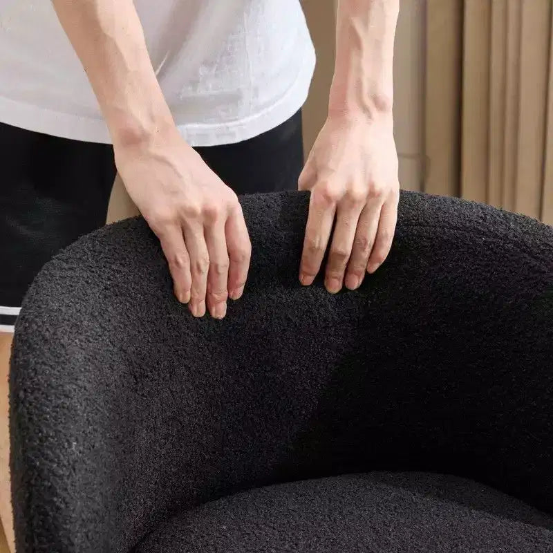 Chaise pivotante Karl Home Teddy pour bureau à roulettes réglable avec soutien pour le salon, blanche