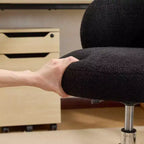 Chaise pivotante Karl Home Teddy pour bureau à roulettes réglable avec soutien pour le salon, blanche