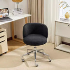 Chaise pivotante Karl Home Teddy pour bureau à roulettes réglable avec soutien pour le salon, blanche