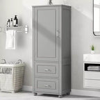 GDFStudio Meuble de Rangement de Salle de Bain Autonome Moderne en Bois Avery avec Tiroirs et Étagère Réglable