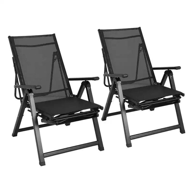 Chaise longue de patio inclinable 10 positions avec repose-pieds, chaise longue d'extérieur pliante robuste, chaise de camping réglable pour jardin/terrasse/pelouse, noire