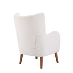 Fauteuil d'appoint moderne avec pieds en bois de bouleau, fauteuil de salon rembourré en tissu Teddy, fauteuil à dossier haut confortable pour chambre ou bureau-Panipeachy