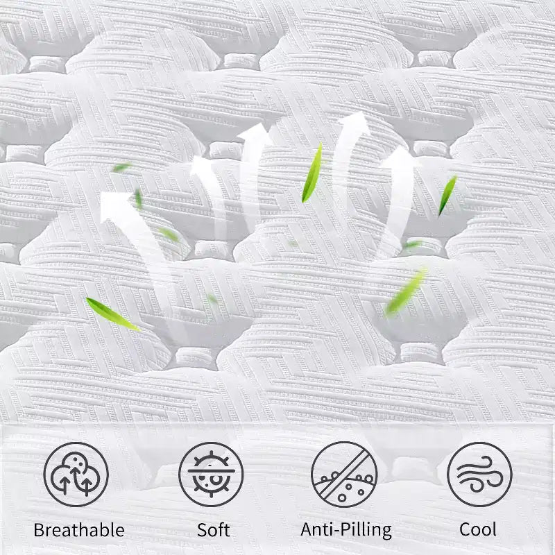 Matelas hybride King Size 30 cm, Moelleux Ferme, Ressorts ensachés individuels, Mousse à mémoire de forme CertiPUR-US