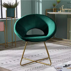 Fauteuil d'appoint en velours soyeux TUYOHW, fauteuil de salon avec base traîneau en métal doré, dossier incurvé, fauteuil moderne pour salon, chambre à coucher