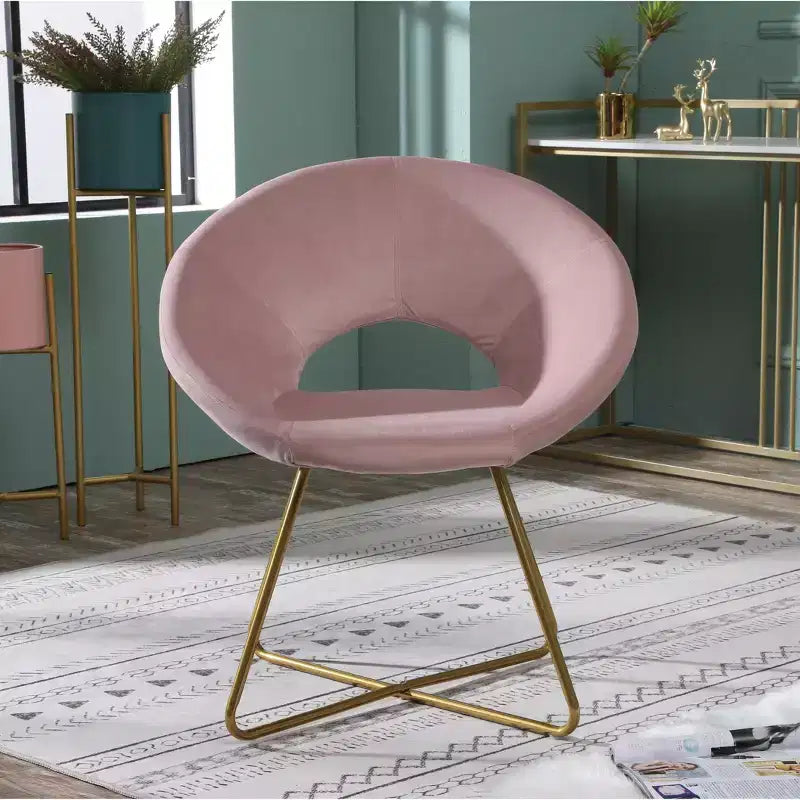 Fauteuil d'appoint en velours soyeux TUYOHW, fauteuil de salon avec base traîneau en métal doré, dossier incurvé, fauteuil moderne pour salon, chambre à coucher