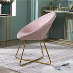 Fauteuil d'appoint en velours soyeux TUYOHW, fauteuil de salon avec base traîneau en métal doré, dossier incurvé, fauteuil moderne pour salon, chambre à coucher