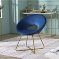 TUYOHW Silky Velvet Upholstered Accent Chair,Lounge Chair with Gold Tone Metal Sled Base,Curved Back,Modern Armchair for Living Room,Bedroom