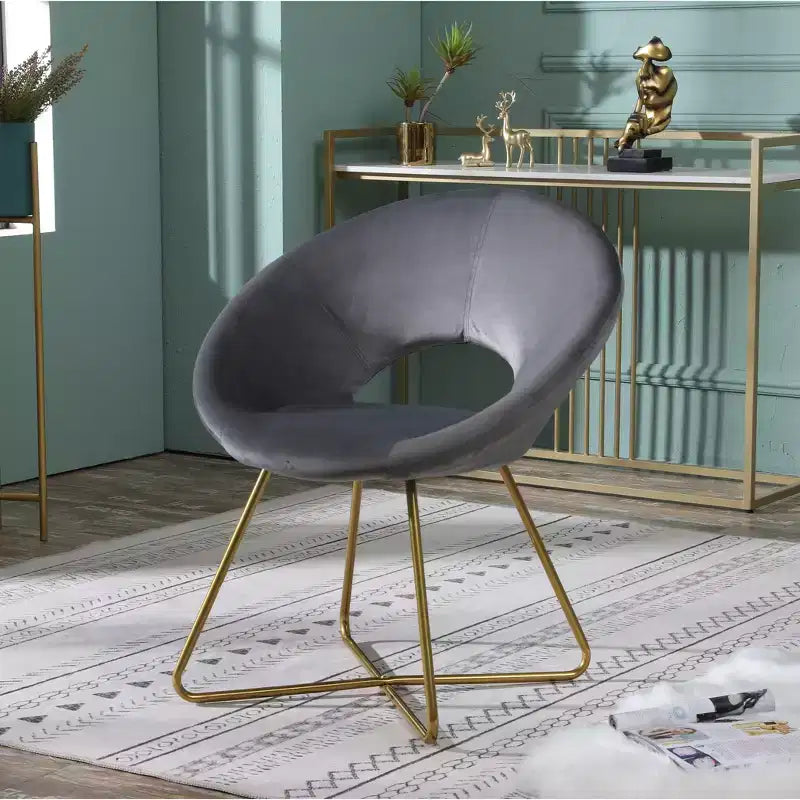 Fauteuil d'appoint en velours soyeux TUYOHW, fauteuil de salon avec base traîneau en métal doré, dossier incurvé, fauteuil moderne pour salon, chambre à coucher