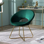 Fauteuil d'appoint en velours soyeux TUYOHW, fauteuil de salon avec base traîneau en métal doré, dossier incurvé, fauteuil moderne pour salon, chambre à coucher