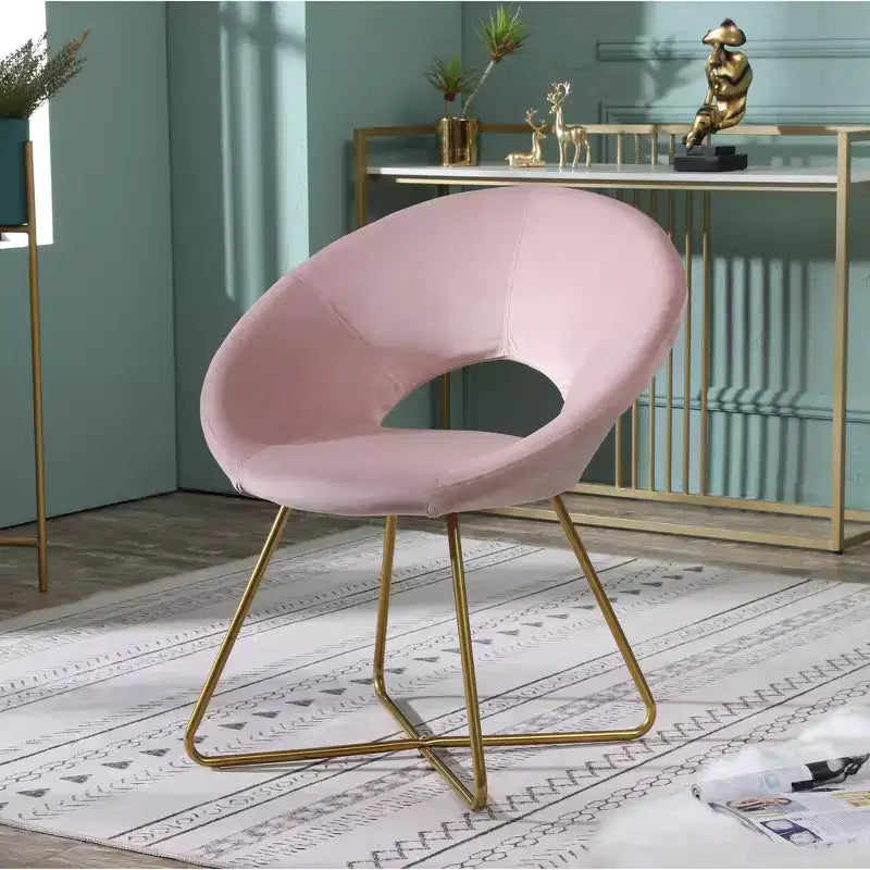 Fauteuil d'appoint en velours soyeux TUYOHW, fauteuil de salon avec base traîneau en métal doré, dossier incurvé, fauteuil moderne pour salon, chambre à coucher