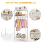 Portant à vêtements métallique de 175 cm pour suspendre les vêtements, avec tringle et étagères réglables, organisateur de placard autoportant pour chambre à coucher