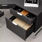 Bureau d'angle Hitow, pour la maison/le commerce, cadre en métal + 5 tiroirs + capacité de charge de 68 kg, bureau d'écriture d'angle